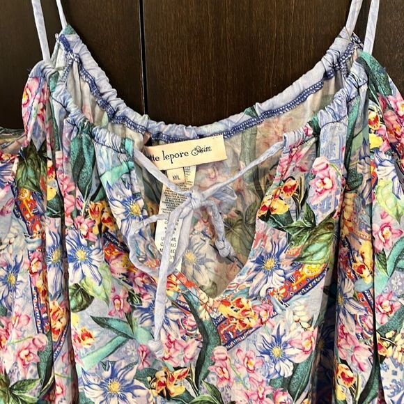 Nanette Lepore Women's Festival Cold-Shoulder Tunic Dress Cover-Up Size M/L - Picture 4 of 6